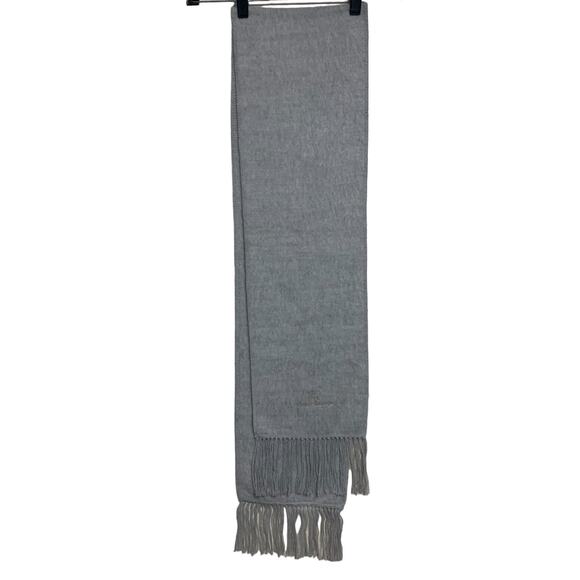 Alpaca Camargo Grey Fringe Wool Scarf - Picture 1 of 5